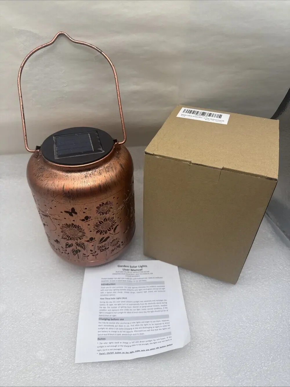 Solar Lanterns Outdoor Hanging Lantern Lights, Dragonfly Hollowed-Out Metal Deco